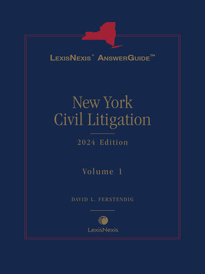 cover image of LexisNexis AnswerGuide: New York Civil Litigation